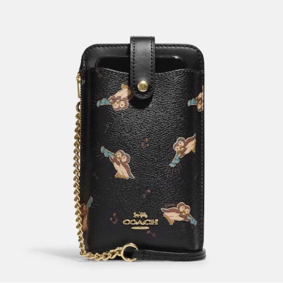 Authentic COACH Printed Penguins coated canvas/smooth leather phone/cards Crosby - Picture 11 of 11